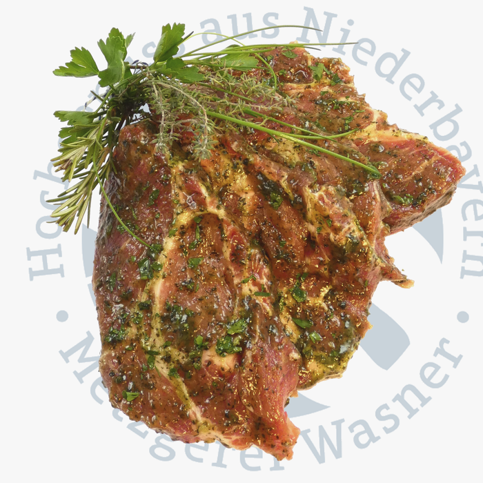 Schweine - Nackensteaks Kräuterbutter 4 oder 8 Stück